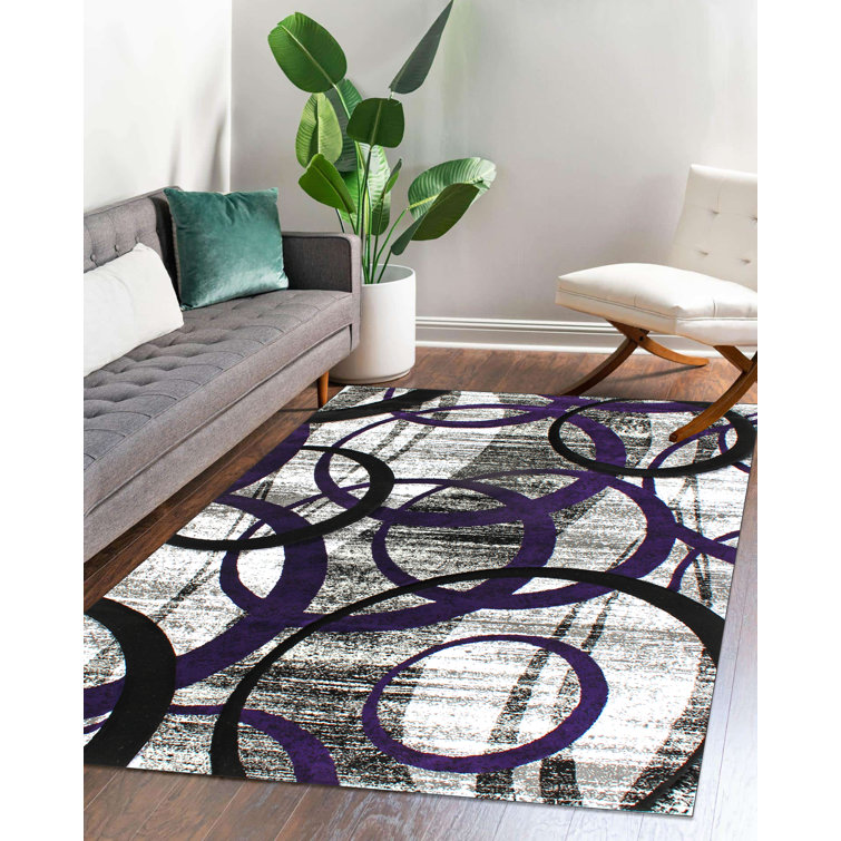 Orren Ellis Jep Abstract Purple Area Rug Wayfair